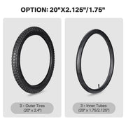 Yescom 16"-24" Opt. Bicycle Tires & Tubes 3-Pack for Trike & Unicycle, 24x2.125 Image