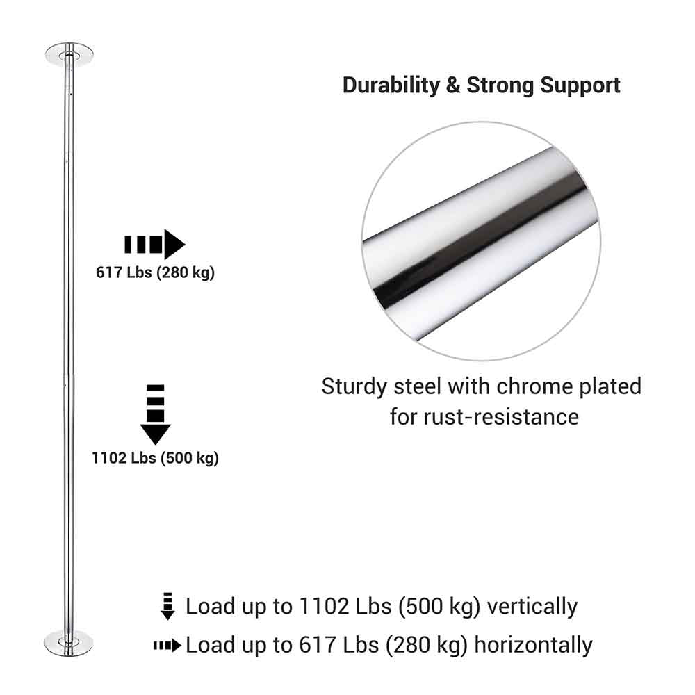 Yescom 10.8ft Spinning Pole Dancing Exercise Fitness Pole for Home Image