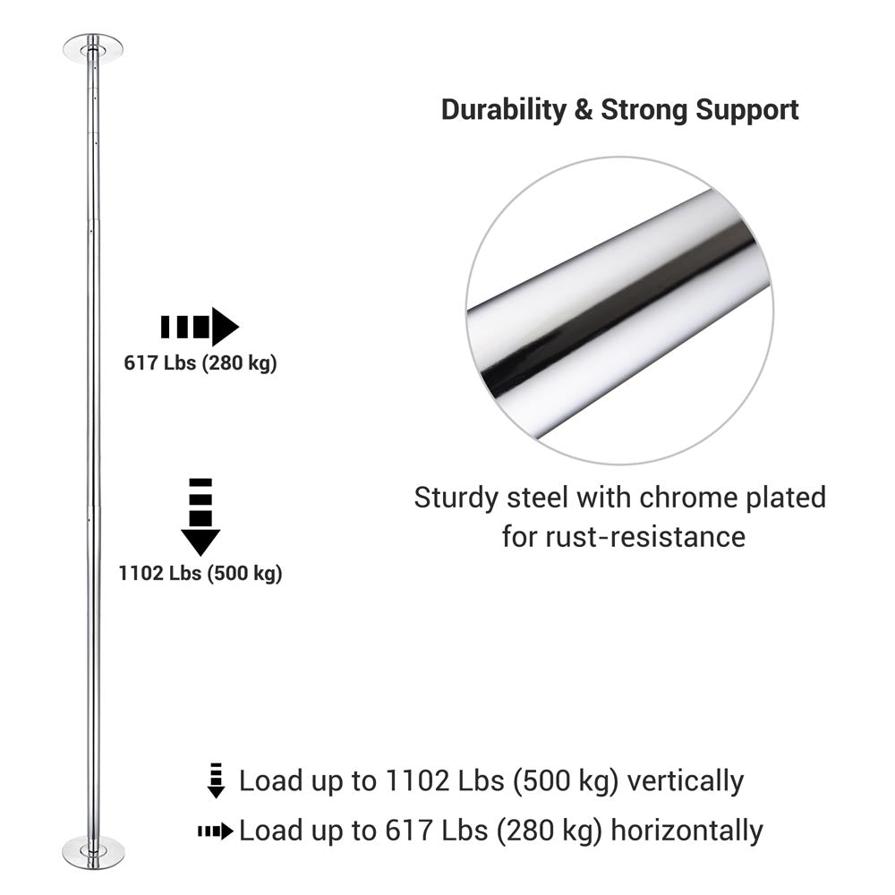 Yescom 10' Spinning Dance Pole Kit Removable D45mm Image