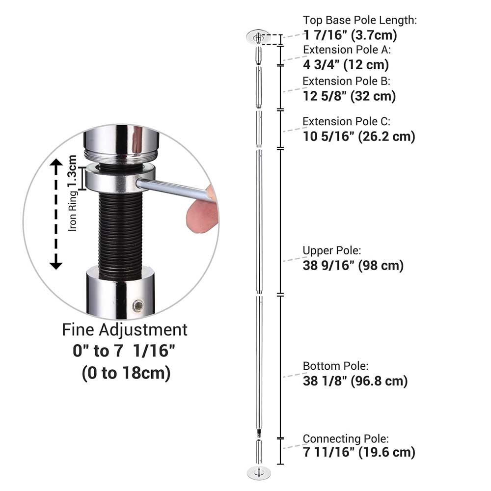 Yescom 10' Spinning Dance Pole Kit Removable D45mm