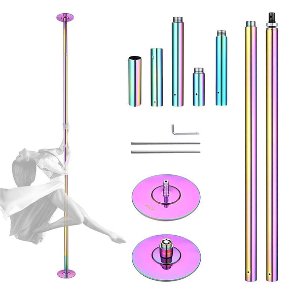 Yescom 10' Spinning Dance Pole Kit Removable D45mm Colorful Image