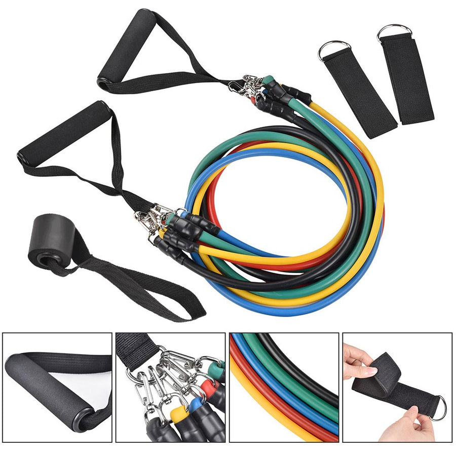 Resistance Tubes Set, 5 Exercise Tubes with Handles 10100lbs