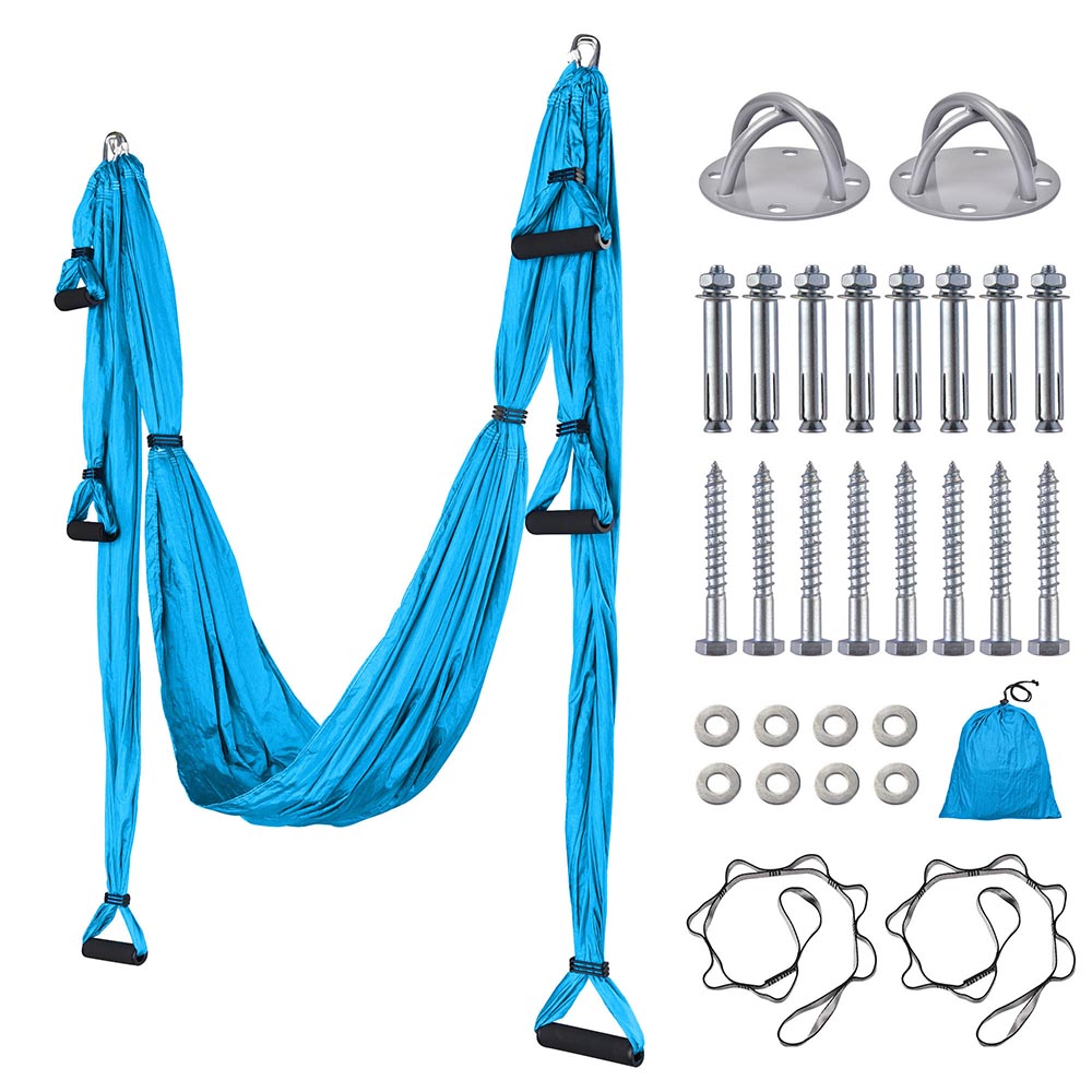 Yescom Yoga Swing Aerial Yoga Inversion Sling with Ceiling Hooks, Blue Image