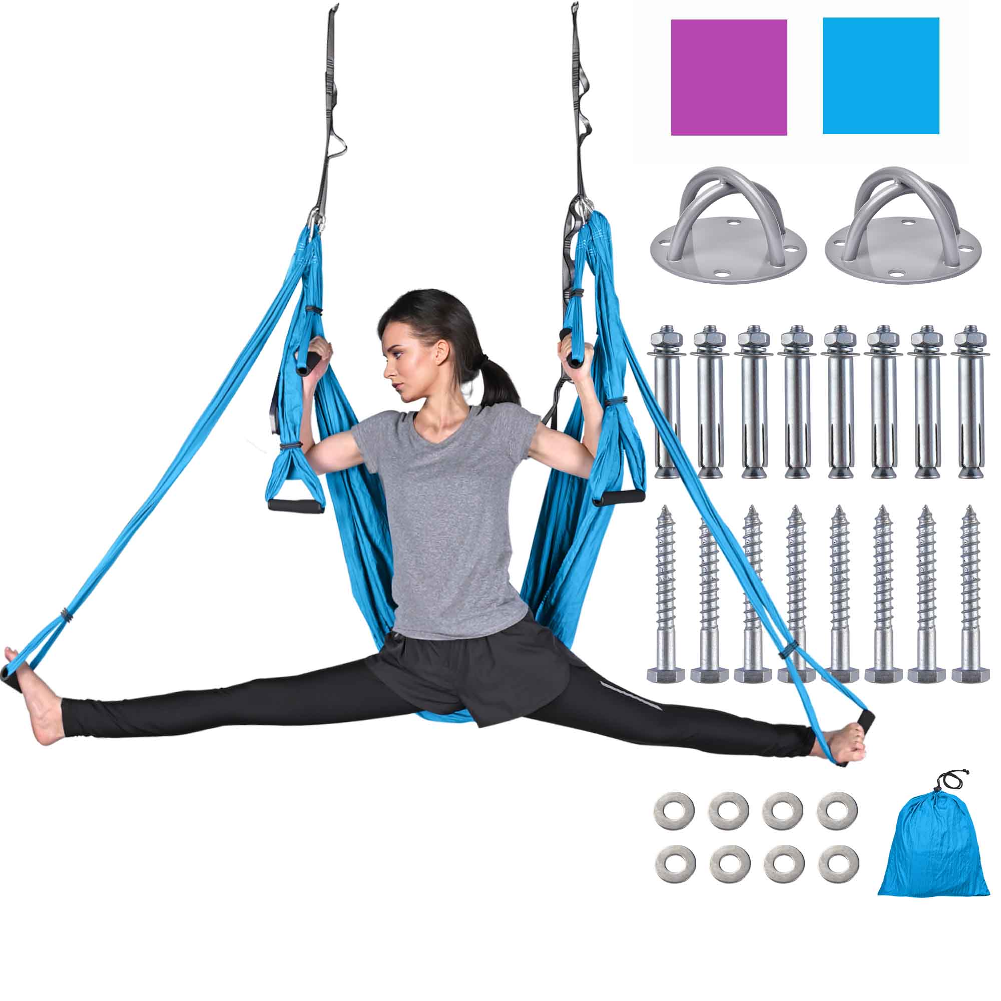 Yescom Yoga Swing Aerial Yoga Inversion Sling with Ceiling Hooks Image