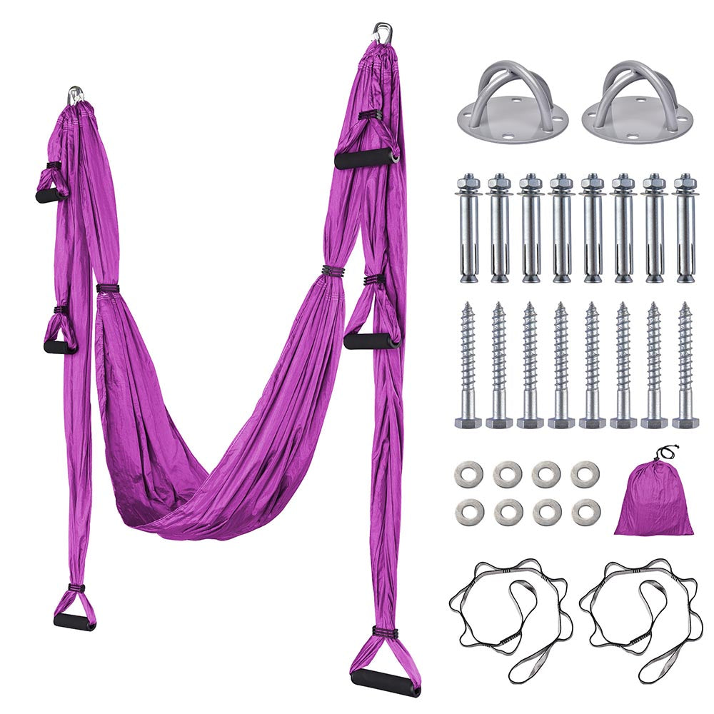 Yescom Yoga Swing Aerial Yoga Inversion Sling with Ceiling Hooks, Purple Image