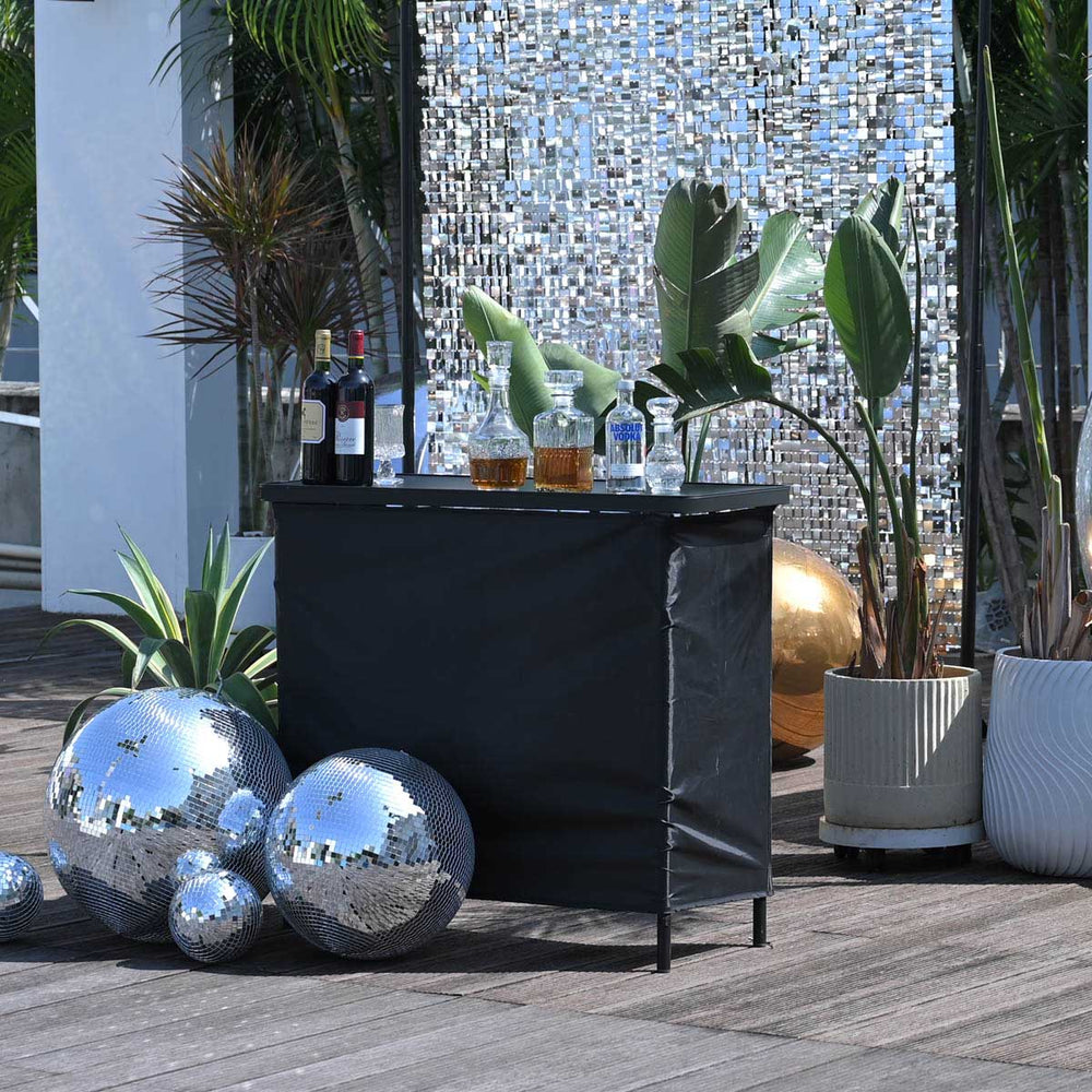 Yescom Folding Portable Bar Table with Storage Shelf, Classic 39in Image