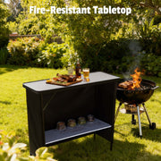 Yescom Folding Portable Bar Table with Storage Shelf Image