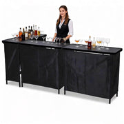 Yescom Folding Portable Bar Table with Storage Shelf Image