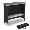 Yescom Folding Portable Bar Table with Storage Shelf