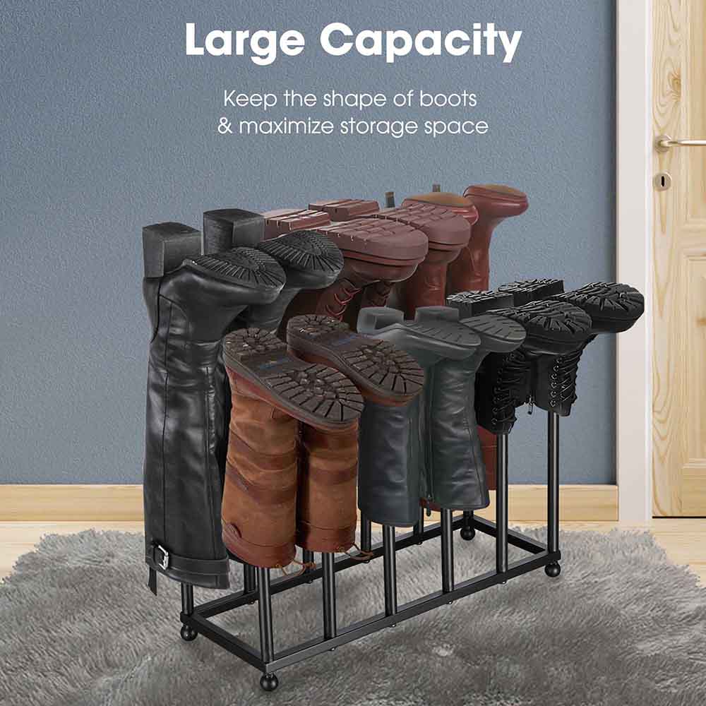 Yescom Tall Boots Organizer Rack Shoes Storage Stand for 6-Pair Image