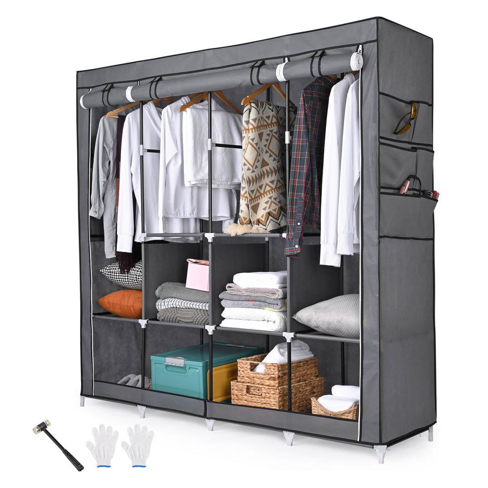 Yescom 70" Portable Wardrobe Storage Clothes Closet Organizer Image