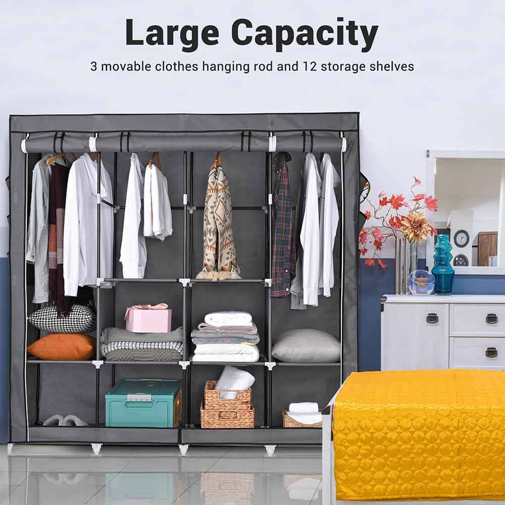 Yescom 70" Portable Wardrobe Storage Clothes Closet Organizer Image