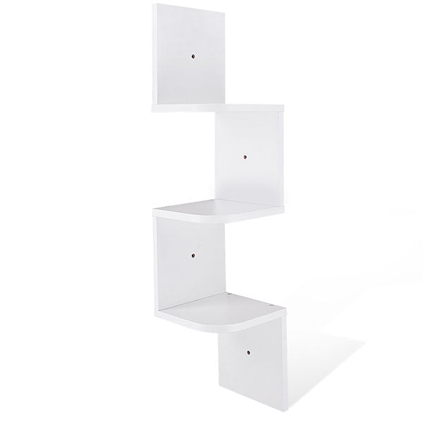 Yescom Corner Wall Shelf Wooden Floating Shelves 3 Tiers, White Image