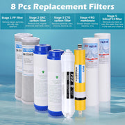 Yescom Under Sink Water Filter Replacement Cartridge 8 Pack Image
