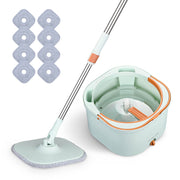 Yescom Spin Mop and Bucket with Wringer Set 8 Microfiber Mop Pads Image