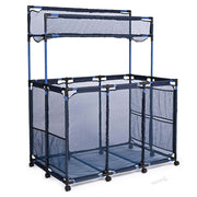 Yescom Pool Toy Storage Bin Mesh Rolling Cart - Steel, 210 Gal+2nd Tier Blue Image