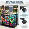 Yescom Pool Toy Storage Bin Mesh Rolling Cart - Steel