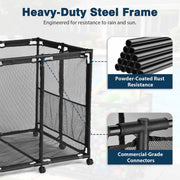 Yescom Pool Toy Storage Bin Mesh Rolling Cart - Steel Image