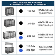 Yescom Pool Toy Storage Bin Mesh Rolling Cart - Steel Image