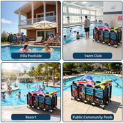 Yescom Stable PVC Pool Toy Storage Bin Mesh Rolling Cart Image