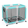 Yescom Stable PVC Pool Toy Storage Bin Mesh Rolling Cart, 214 Gal Blue Image
