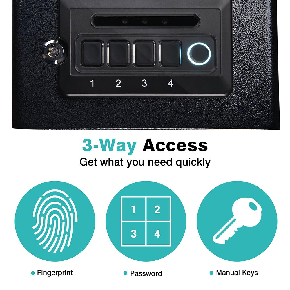 Yescom Pistol Safe Electronic Fingerprint Safe with Alarm Function Image