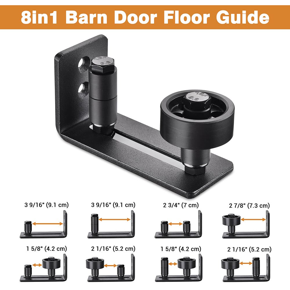 Yescom 8in1 Barn Door Floor Guide Roller (1.6" to 3.5")