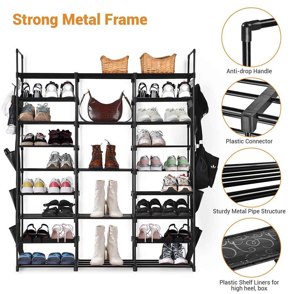Yescom 9 Tiers Metal Shoe Rack 42 Pairs Shoe Organizer Shelf Image