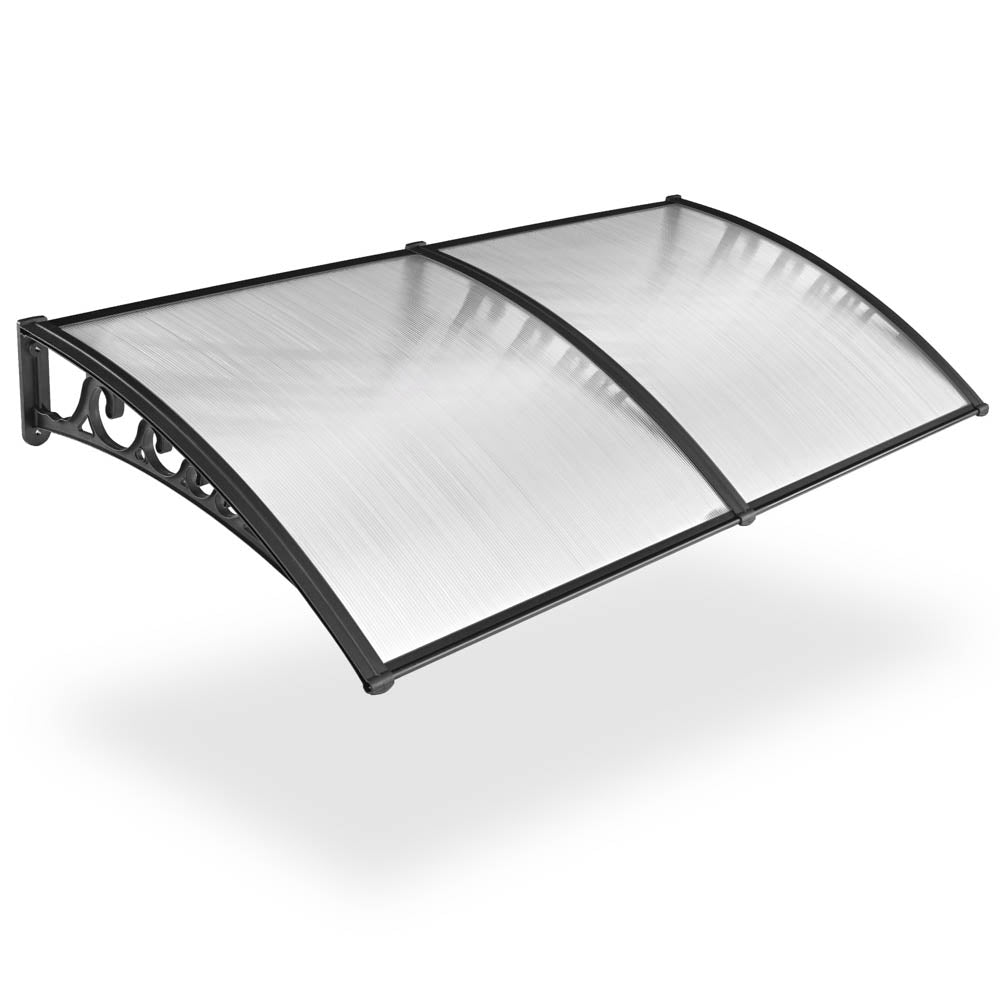 Yescom Door & Window Poly Awning Canopy 80"x40", Clear Black Image
