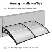 Yescom Door & Window Poly Awning Canopy 80"x40" Image