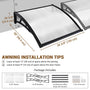 Yescom 2-Pack Door & Window Poly Awning Canopy 40"x40", Clear Black Image