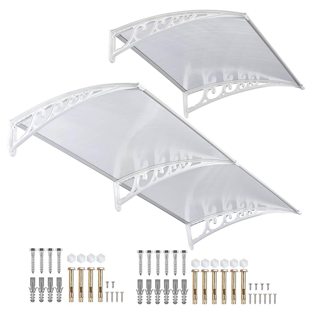 Yescom Door & Window Poly Awning Canopy 120" x 40", Clear White Image