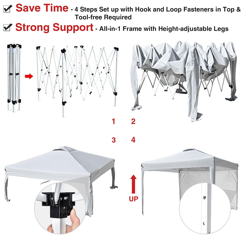 Yescom 10x10 Pop Up Canopy Tent with Weight Bags Air Vent