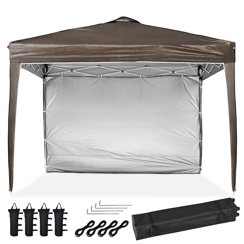 Yescom 10x10 Pop Up Canopy Tent with Weight Bags Air Vent, Brown Image