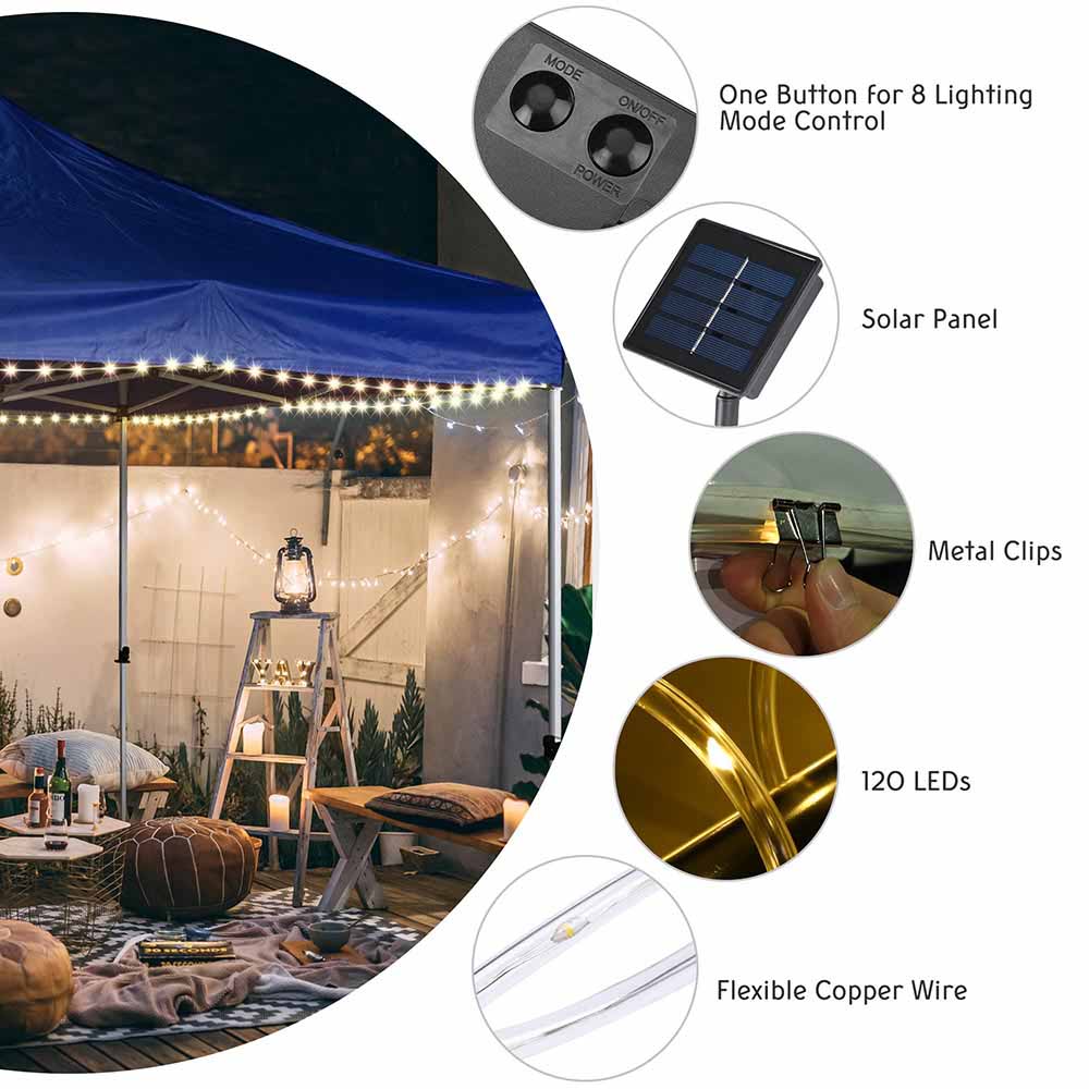Yescom 39ft Solar Hanging Light Outdoor Waterproof Day-Night Sensor Image