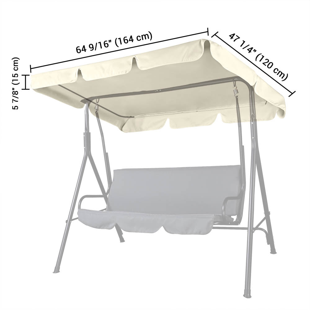 Yescom Patio Porch Replacement Swing Canopy 64"x47", Ivory Image