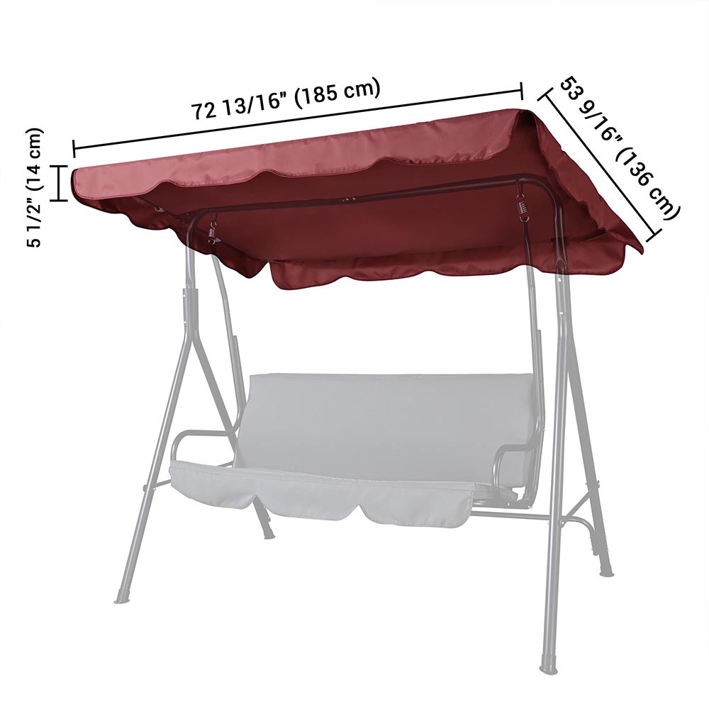 Yescom Patio Porch Replacement Swing Canopy 72"x53", Red Image