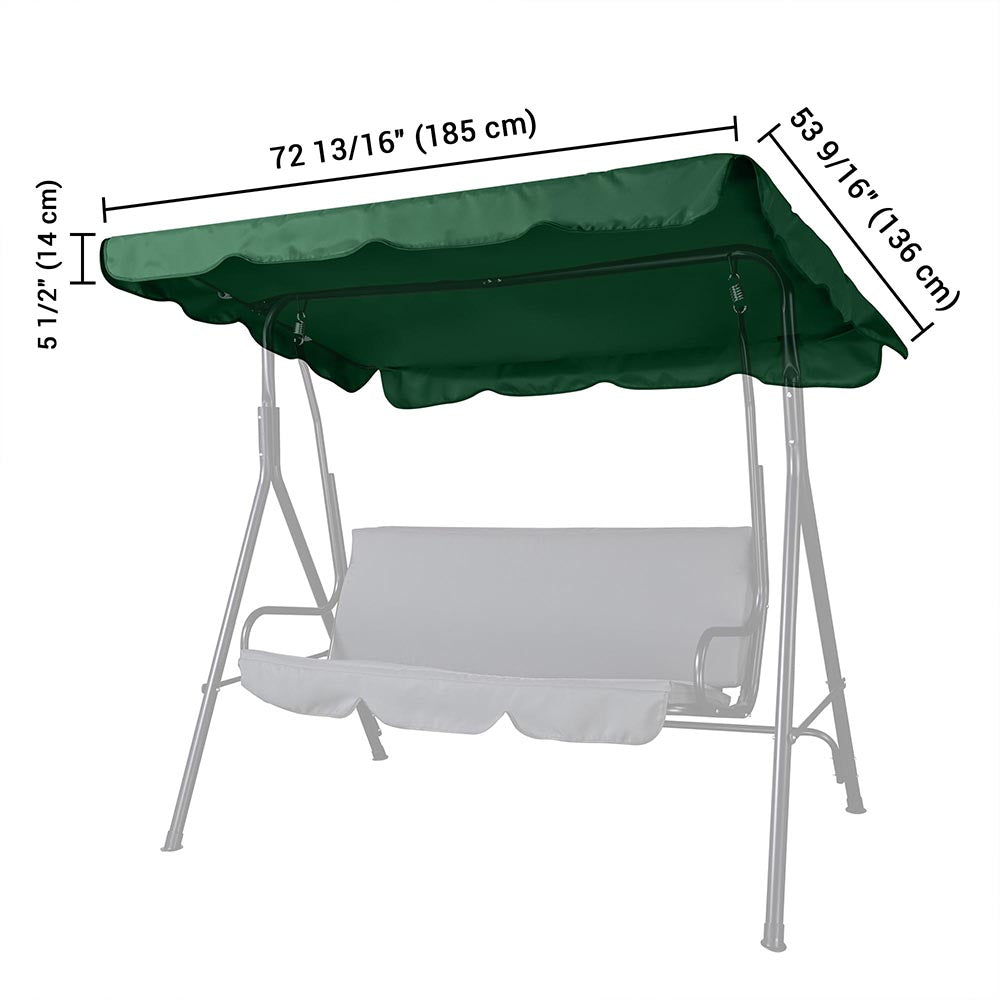 Yescom Patio Porch Replacement Swing Canopy 72"x53", Green Image