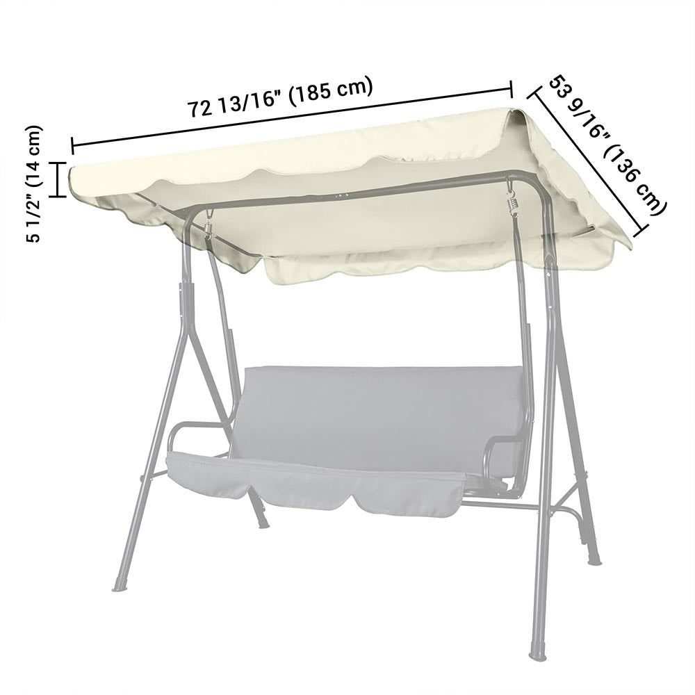 Yescom Patio Porch Replacement Swing Canopy 72"x53", Ivory Image
