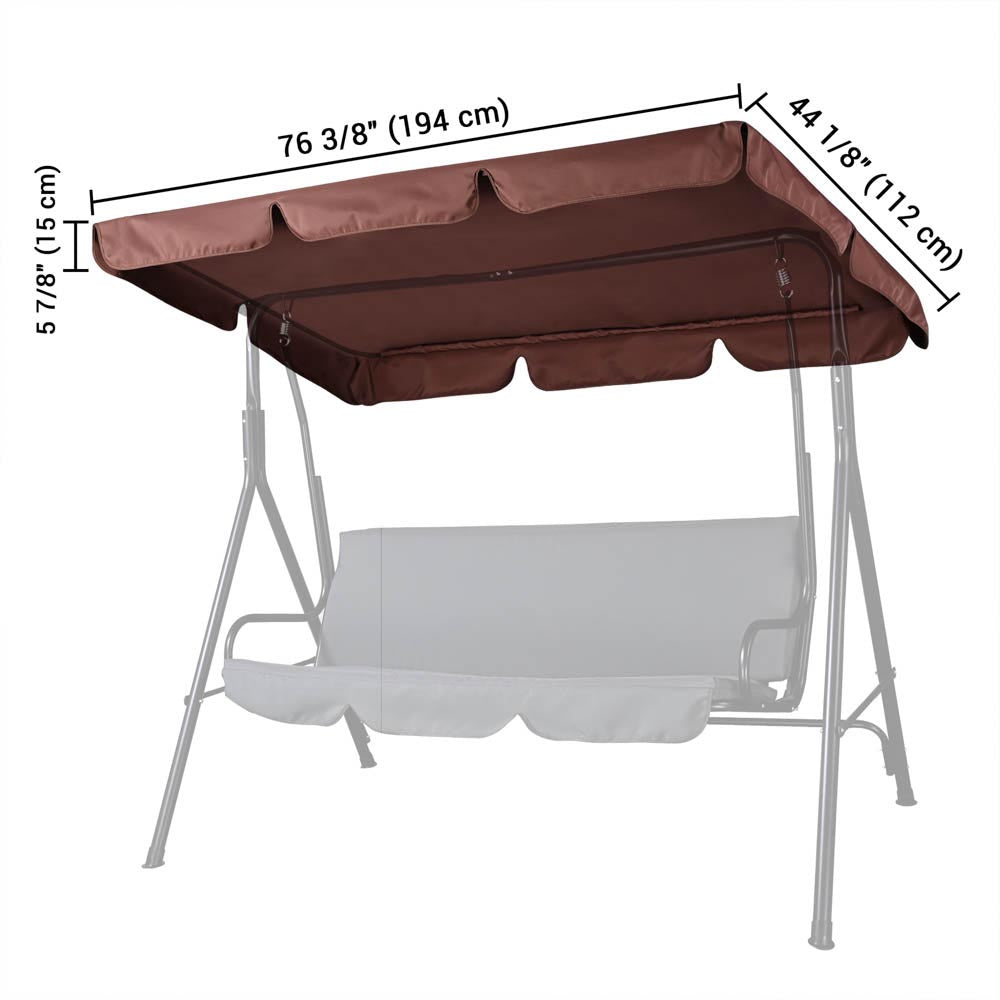 Yescom Patio Porch Replacement Swing Canopy 76"x44", Red Image