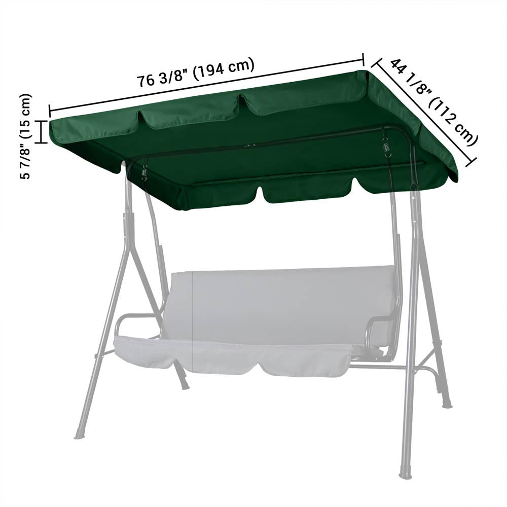 Yescom Patio Porch Replacement Swing Canopy 76"x44", Green Image