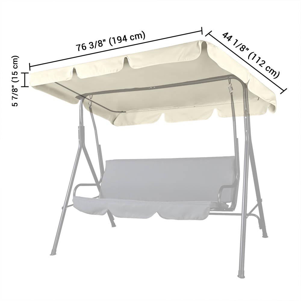 Yescom Patio Porch Replacement Swing Canopy 76"x44", Ivory Image