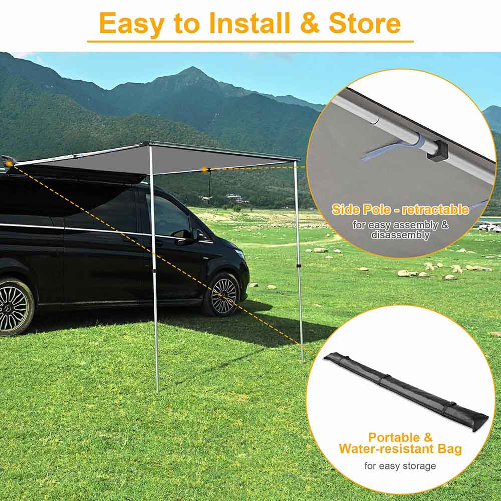 Yescom Awning 6' 7" x 8' 2" Vehicle Rooftop Side Tent Shade Image