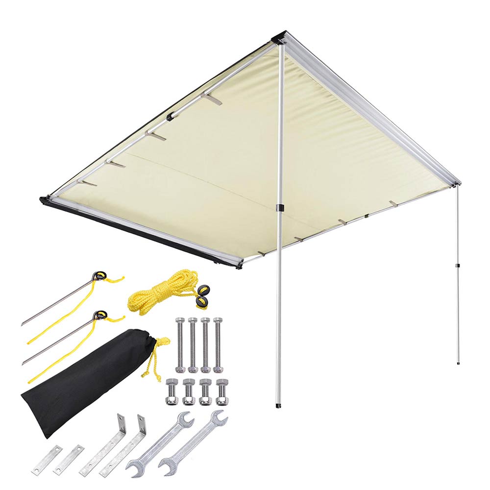 Yescom Awning 8' 2" x 7' 7" Vehicle Rooftop Side Tent Shade, Beige Image