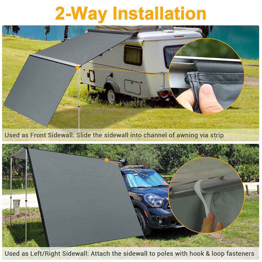 Yescom 6.4'x6.7' Waterproof Car Awning Extension Side Wall