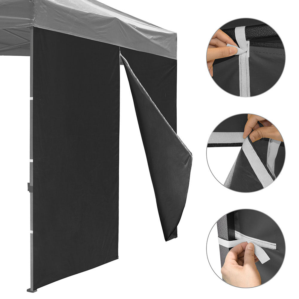 Yescom Canopy Tent Wall with Zip 1080D 9.6x6.7ft 1pc, Black Image