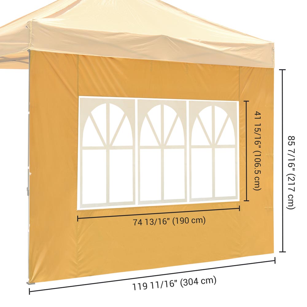 Yescom Canopy Tent Wall with Windows 1080D 10x7ft 1pc, Mineral Yellow Image