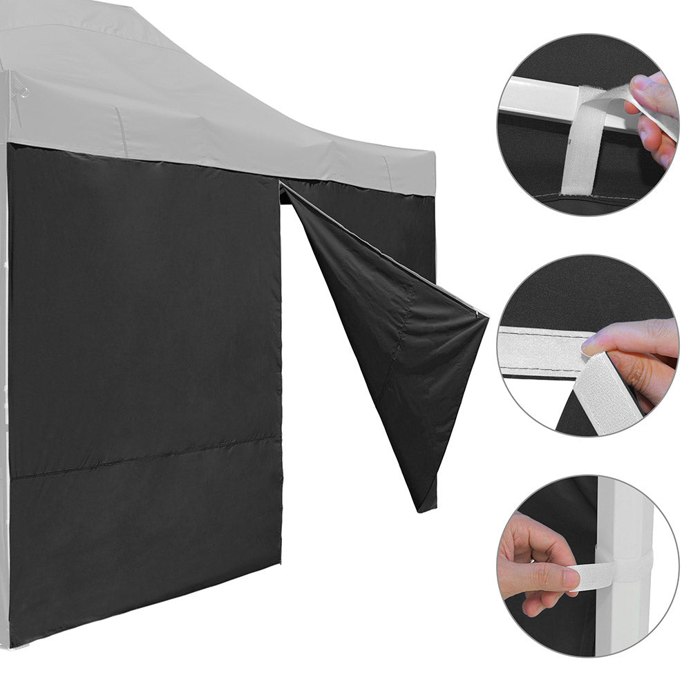 Yescom Canopy Tent Wall with Zip 15x7ft UV50+ CPAI-84, Black Image