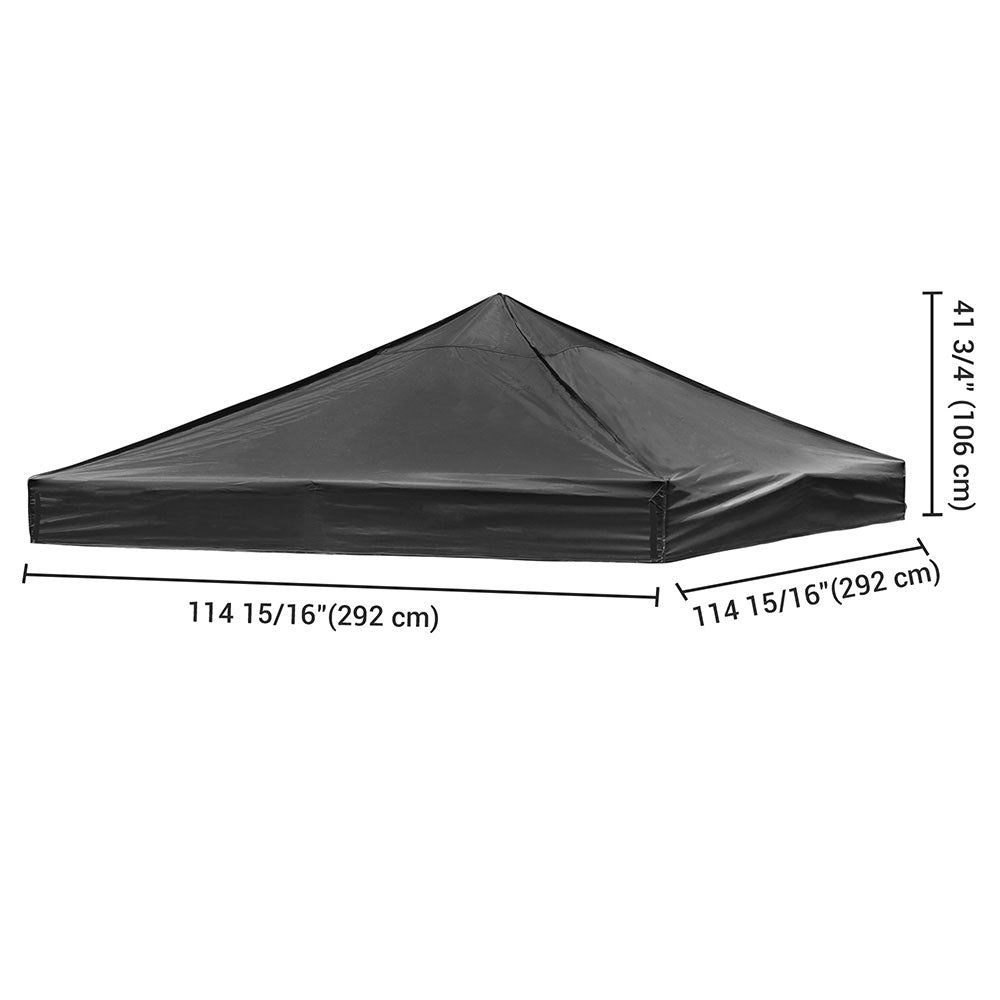 Yescom 10x10 Ez Pop Up Tent Canopy Top Replacement Cover (9.6'x9.6'), Black Image