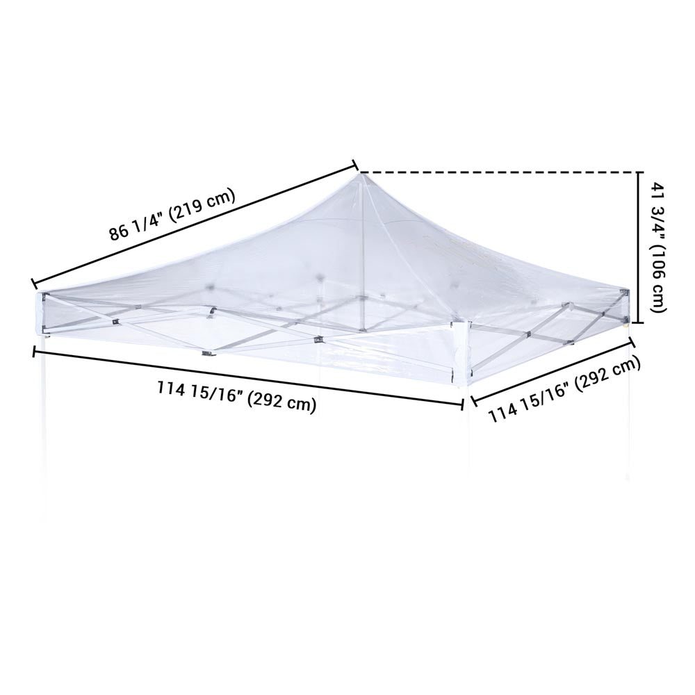 Yescom 10x10 Ez Pop Up Tent Canopy Top Replacement Cover (9.6'x9.6'), Clear Image